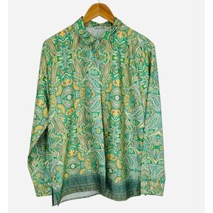 ANDTHEWHY Multicolor Paisley Print Long Sleeve Button Up Shirt Women's Size M